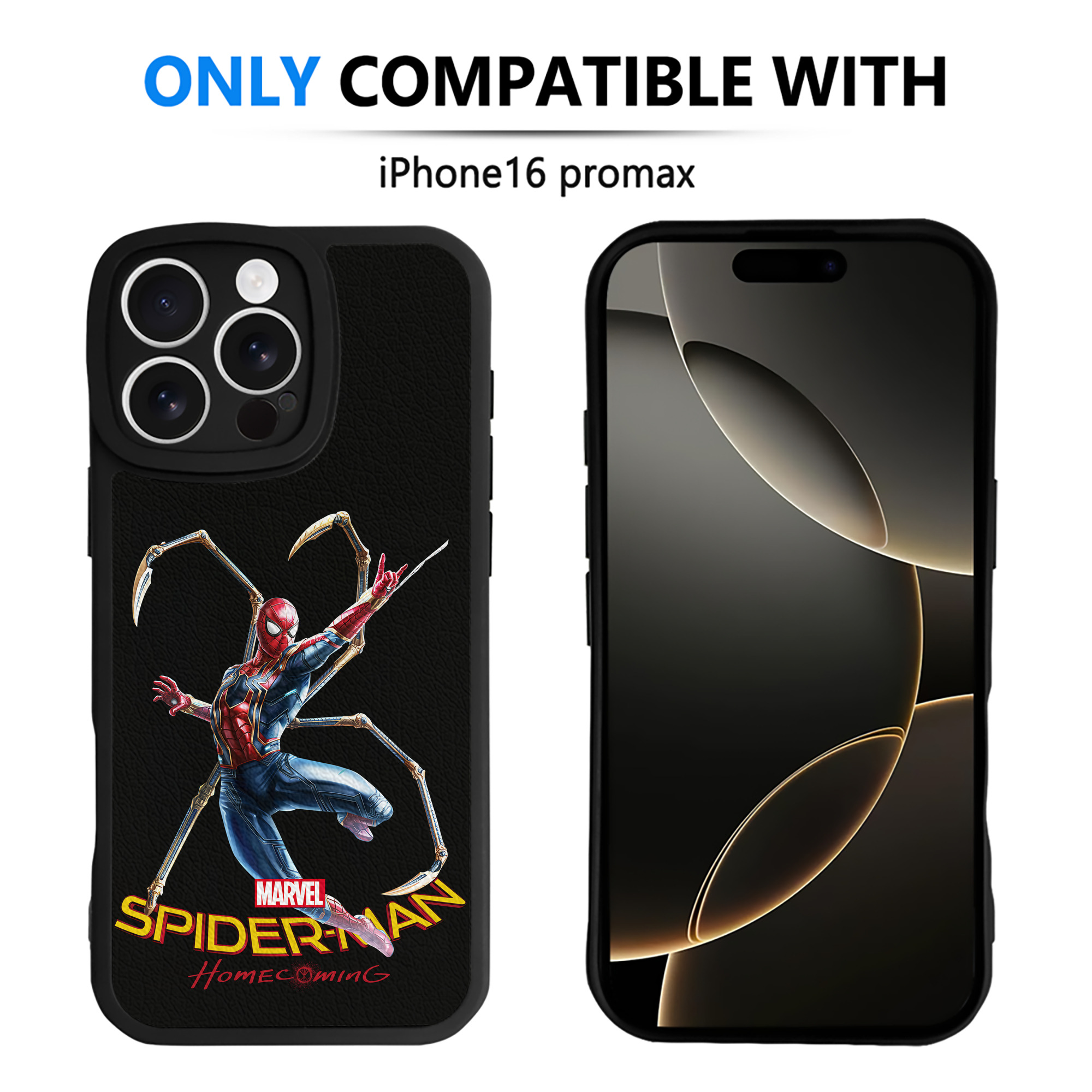 （画像用） Spider Man スパイダーマン 【iPhone 16シリーズ対応】シリコンスマホケース（レザー調） 材質：シリコン